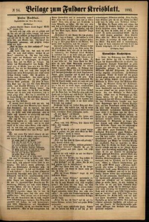 Zweite Ausgabe vom Donnerstag, den 02. Februar 1893.