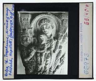 Arles, St. Trophime : Kreuzgang, Osttrakt[?], Kapitell, Madonna und die Anbetung der Könige