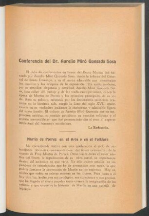 Conferencia del Dr. Aurelio Miró Quesada Sosa