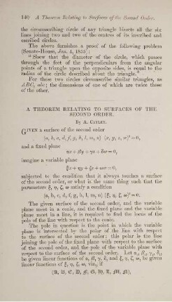 A theorem relating to surfaces of the second order.