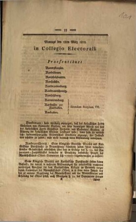 ... in Collegio Electorali, 1805 [,3,4]. Montags den 18ten März 1805