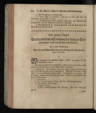 Die zweyte Abtheilung. Von der wirklichen Erweisung des thätigen Christenthums gegen sich selbst.