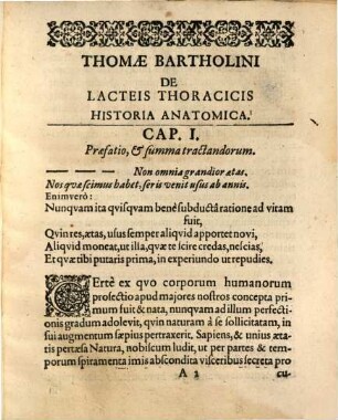 De lacteis thoracicis in homine brutisque nuperrime observatis, historia anatomica
