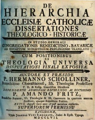 De Magistratuum Ecclesiasticorum Origine & Creatione Dissertatio Theologico-Historica