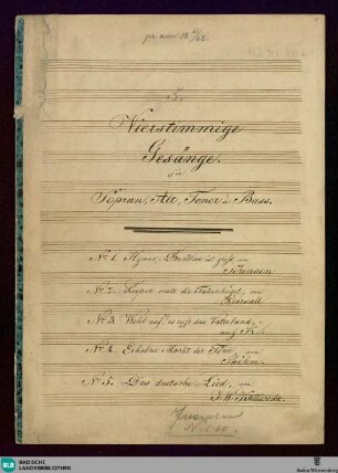 5 Songs - Don Mus.Ms. 2747 : Coro