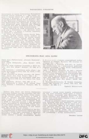 Bibliografia prac Jana Glinki