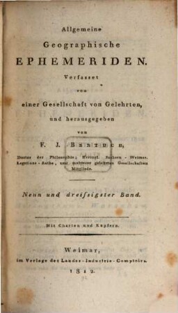 Allgemeine geographische Ephemeriden. 39, 39. 1812