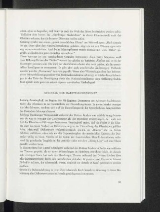 ABSINKEN DER DARSTELLUNGSKUNST