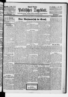 Aachener Anzeiger : politisches Tageblatt : beliebtes und wirksames Anzeigenblatt der Stadt und der Regierungsbezirks