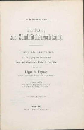 Ein Beitrag zur Zündhütchenverletzung