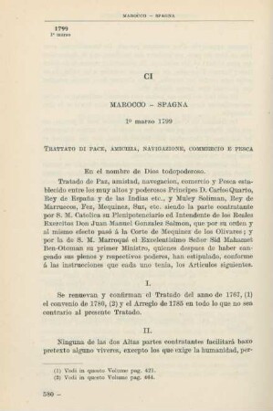 CI Marocco - Spagna 1° marzo 1799
