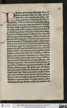 Proinde quia timorate conscientie scire vellent in quolibet casu ubi esset peccatum mortale et ubi veniale vel nullum...