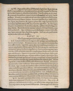 Caput II. De Corporum petrefactorum Essentia.
