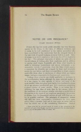 Notes on Life Insurance.