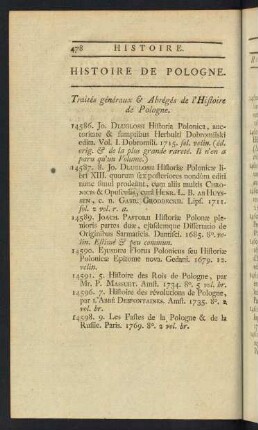 Histoire De Pologne.