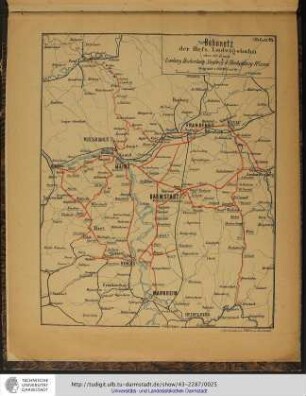 Blatt 16. Bahnnetz der Hessischen Ludwigs-Bahn