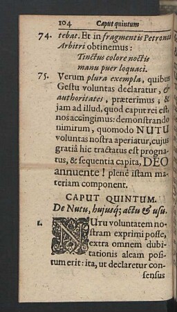 Caput quintum. De Nutu, hujusq; actu & usu.