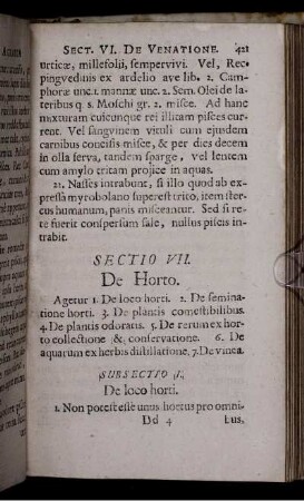 Sectio VII. De Horto