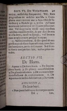 Sectio VII. De Horto