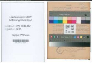Entnazifizierung Wilhelm Tappe , geb. 23.02.1891 (Kaufmann)