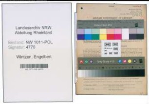 Entnazifizierung Engelbert Wintzen , geb. 08.03.1919 (Polizeibeamter)