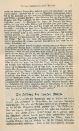 Die Haltung der fremden Mächte