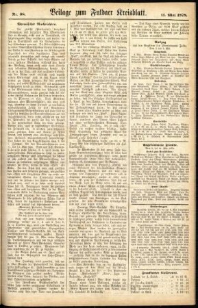 Zweite Ausgabe vom Samstag, den 11. Mai 1878.