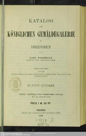 Katalog der königlichen Gemäldegalerie zu Dresden