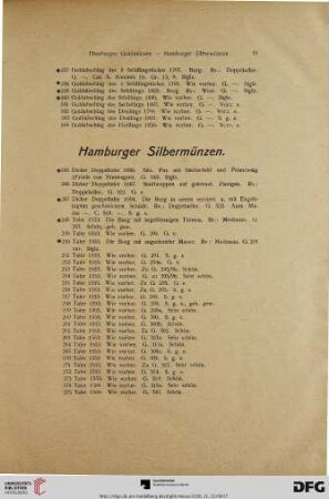 Hamburger Silbermünzen (Nr. 245-889)