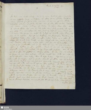 Nr.10. Kotzebue, August v. an Schulz, Friedrich, 25.07.1791