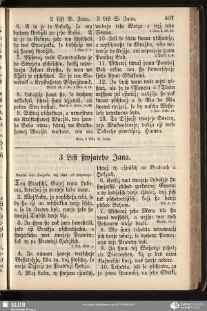 3 List ßwjateho Jana