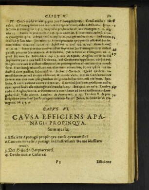 Capvt VI. Cavsa efficiens apanagii propinqva.