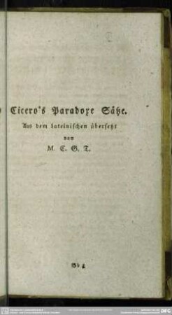 Cicero's Paradoxe Sätze