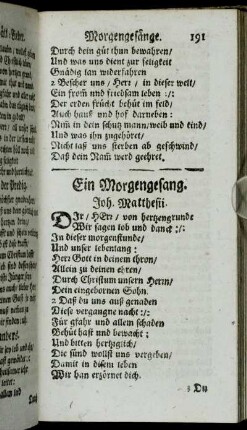 [Morgen-, Mittag- und Abendgesänge u.a.]