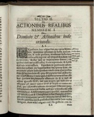 Membrum I. De Dominio & Actionibus inde oriundis