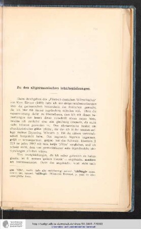 Zu den altgermanischen lehnbeziehungen