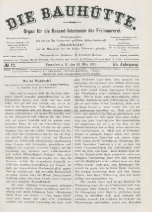 No. 12. Frankfurt a. M., den 23. März 1912. 55. Jahrgang.