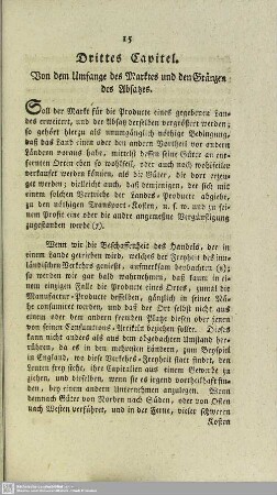 Drittes Capitel. Von dem Umfange des Marktes und den Gränzen des Absatzes
