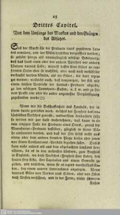 Drittes Capitel. Von dem Umfange des Marktes und den Gränzen des Absatzes