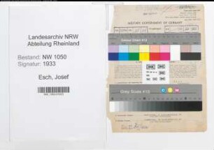 Entnazifizierung Josef Esch , geb. 03.03.1907 (Verwaltungsangestellter)
