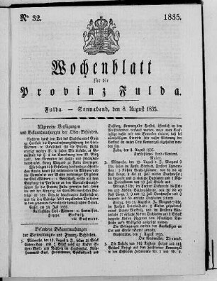 Nr. 32, Ausgabe vom 8. August 1835
