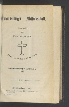 48.1901: Hermannsburger Missionsblatt