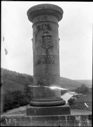 Jagstbrücke Hohebach Ansicht der Gedenksäule auf der Brücke vom 23.05.1913