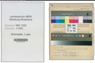 Entnazifizierung Luise Schroeder , geb. 30.12.1901 (Postbeamtin)