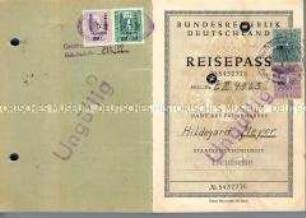 Reisepass der Bundesrepublik Deutschland (Fragment) - Familienkonvolut