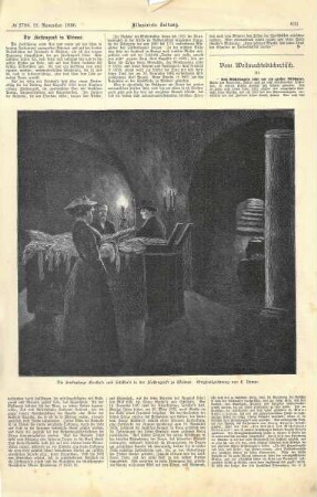 Grafik "Die Sarkophage Goethe's und Schiller's in der Fürstengruft zu Weimar"
