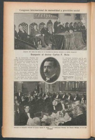 Banquete al doctor Carlos F. Melo