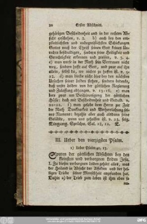 III. Ueber den vierzigsten Psalm.