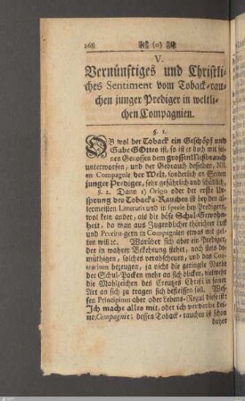 V. Vom Toback-Rauchen der Prediger