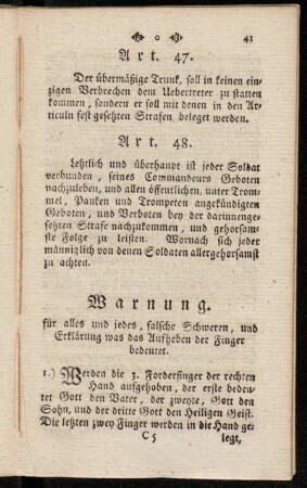 Warnung. für alles und jedes, falsche Schweren, und Erklärung was das Aufheben der Finger bedeutet.